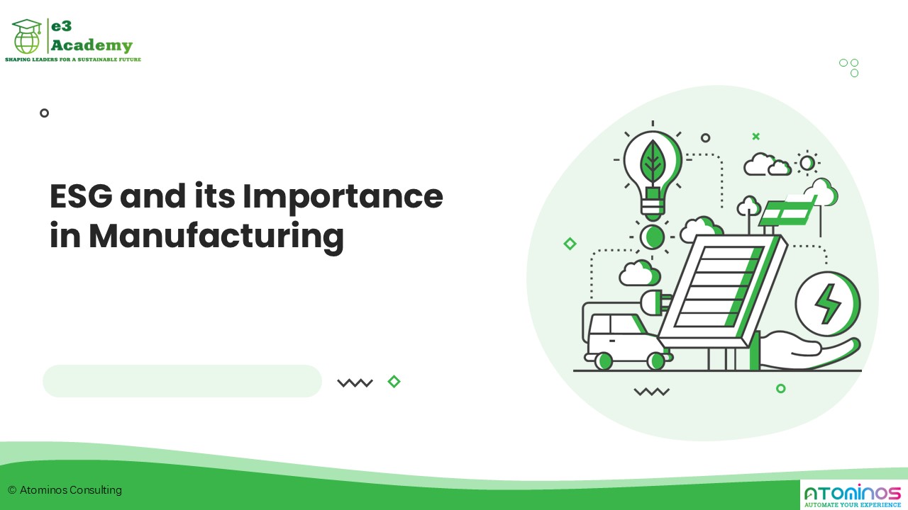 ESG Principles and Practices in Manufacturing